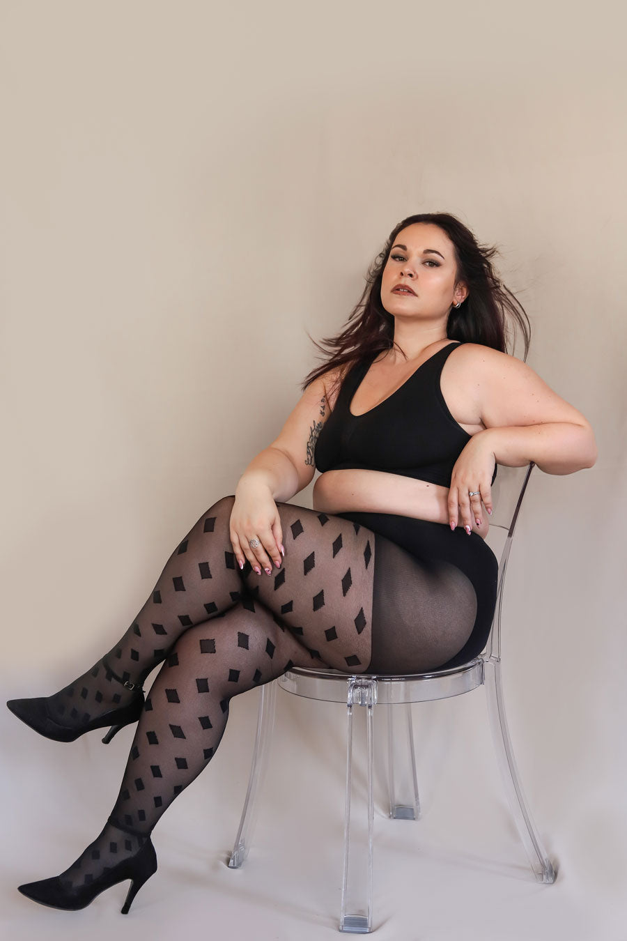 Collant diamants grande taille