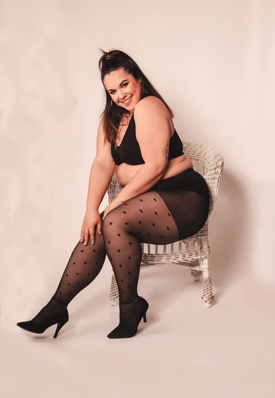 Collant à pois grande taille