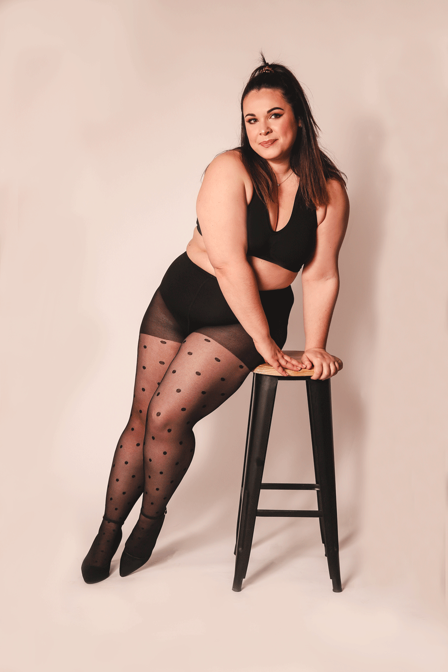 Collant à pois grande taille
