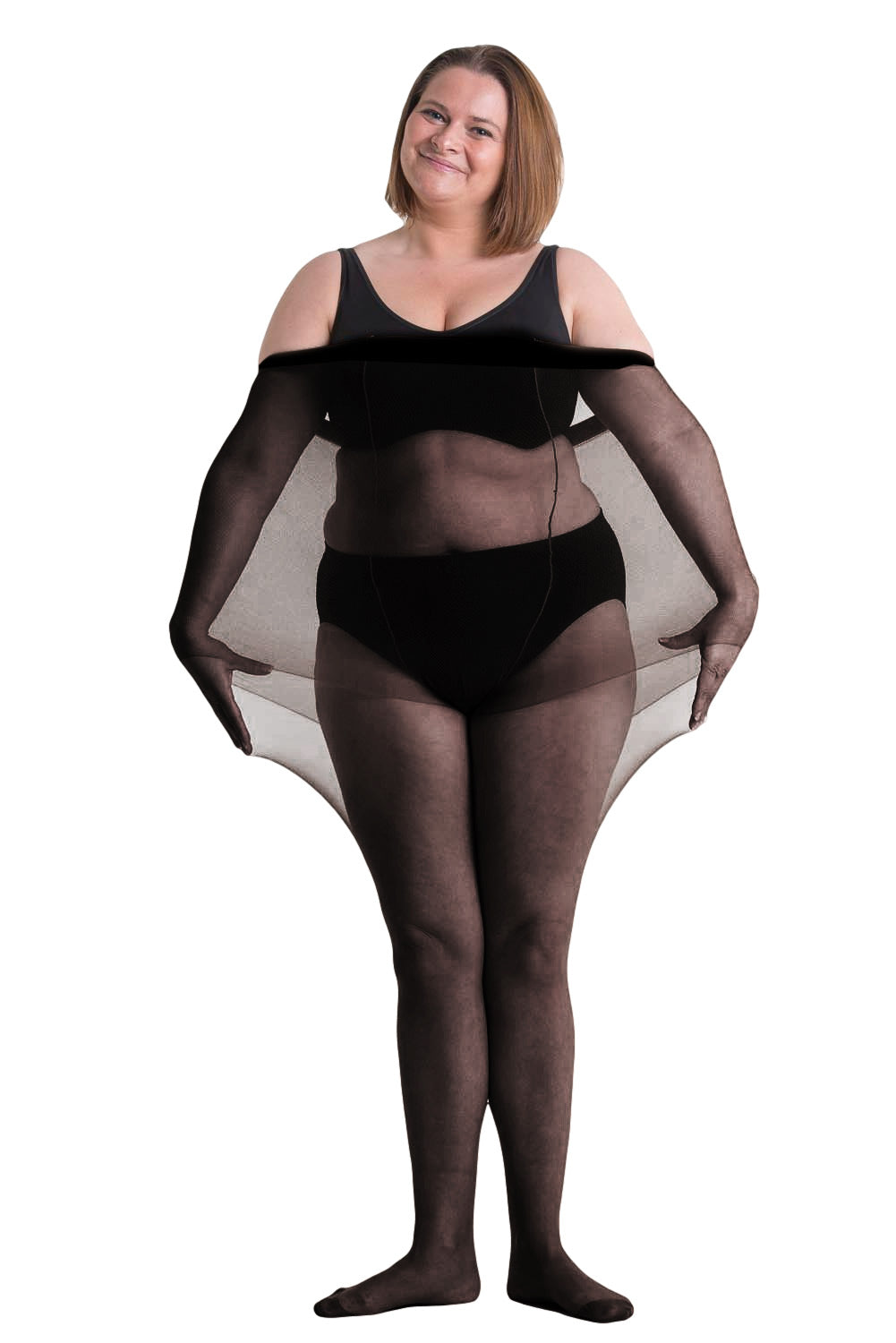 Lot de 4 collants noirs grande taille