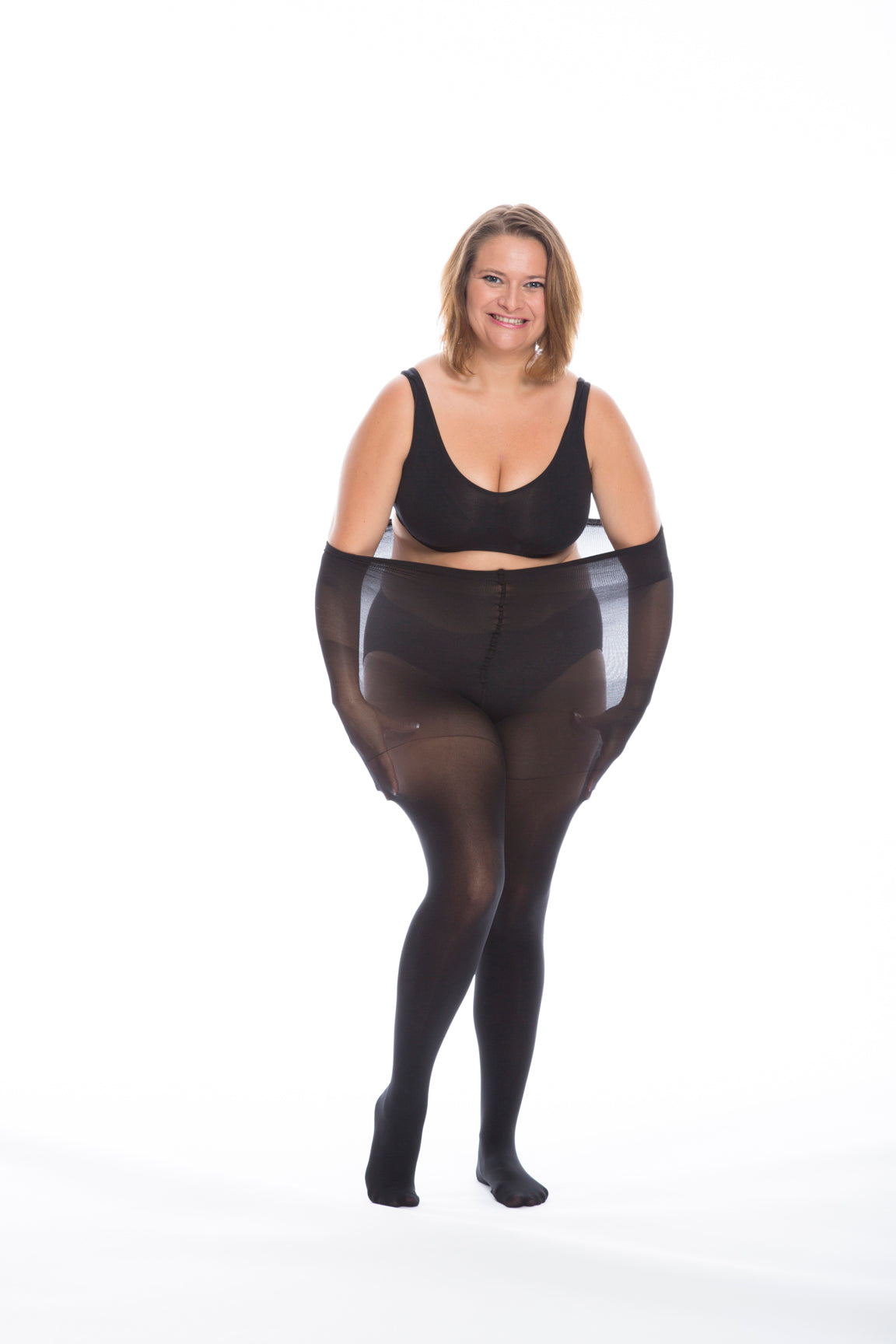 Lot de 4 collants noirs grande taille