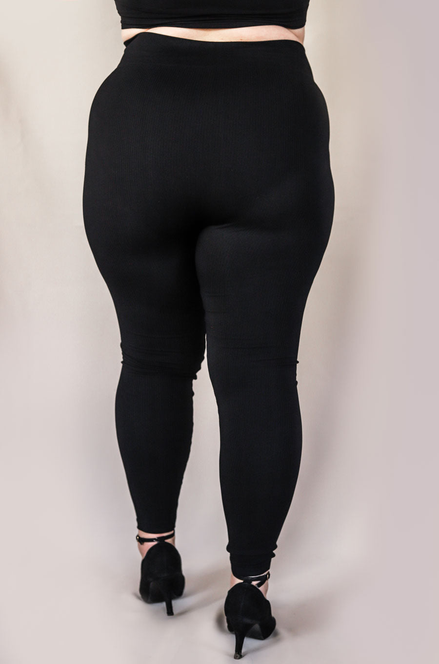 Legging grande taille douceur côtelé