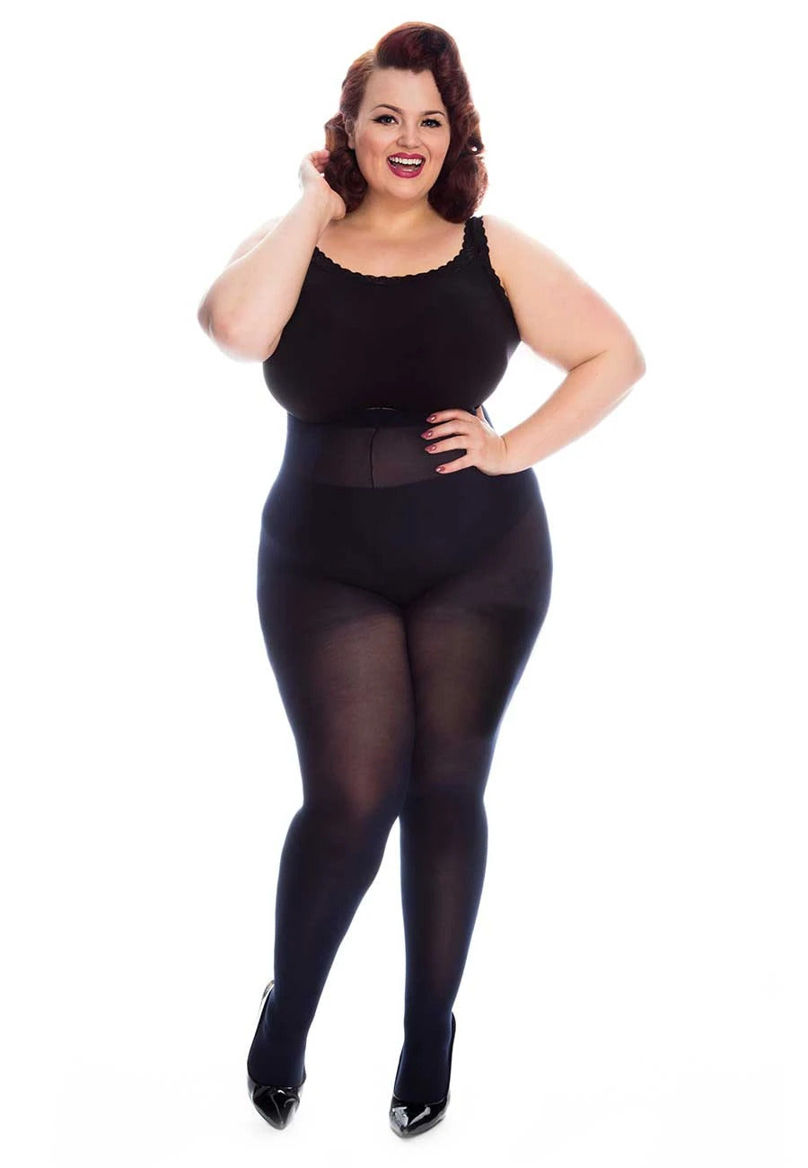 Collant semiopaque grande taille 50 deniers (noir)