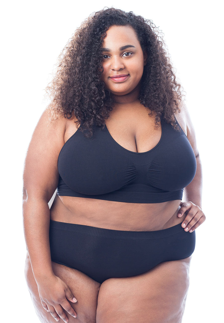 Coordonné 3 pièces grande taille (1 brassière + 1 culotte + 1 shorty)