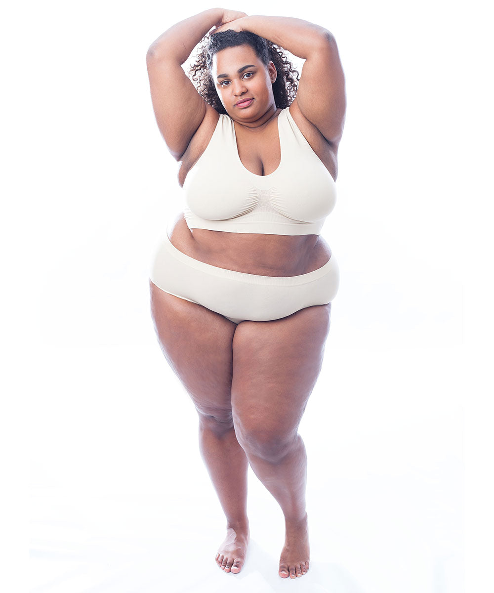 Coordonné 3 pièces grande taille (1 brassière + 1 culotte + 1 shorty)