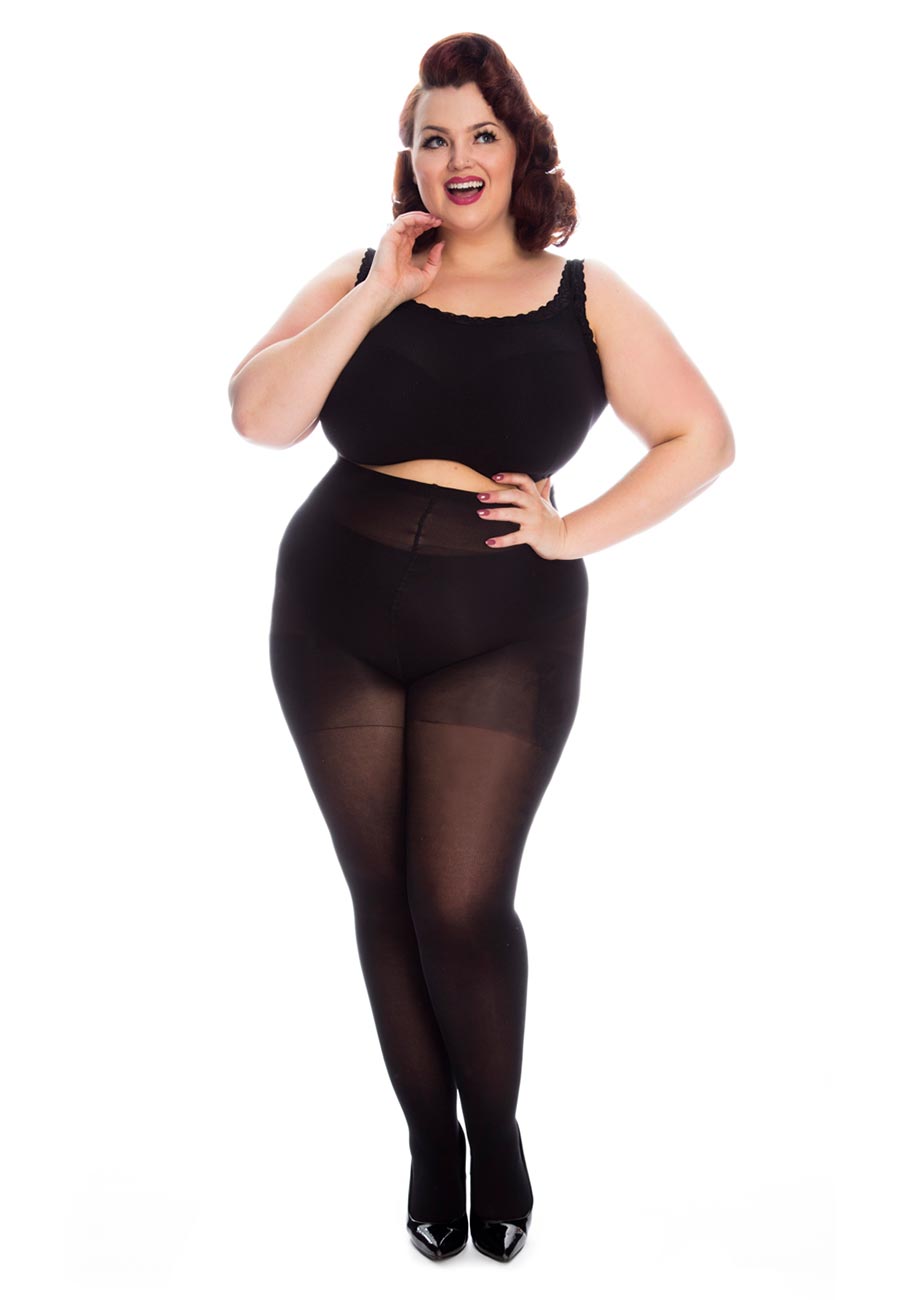 Collant semiopaque grande taille 50 deniers (noir)