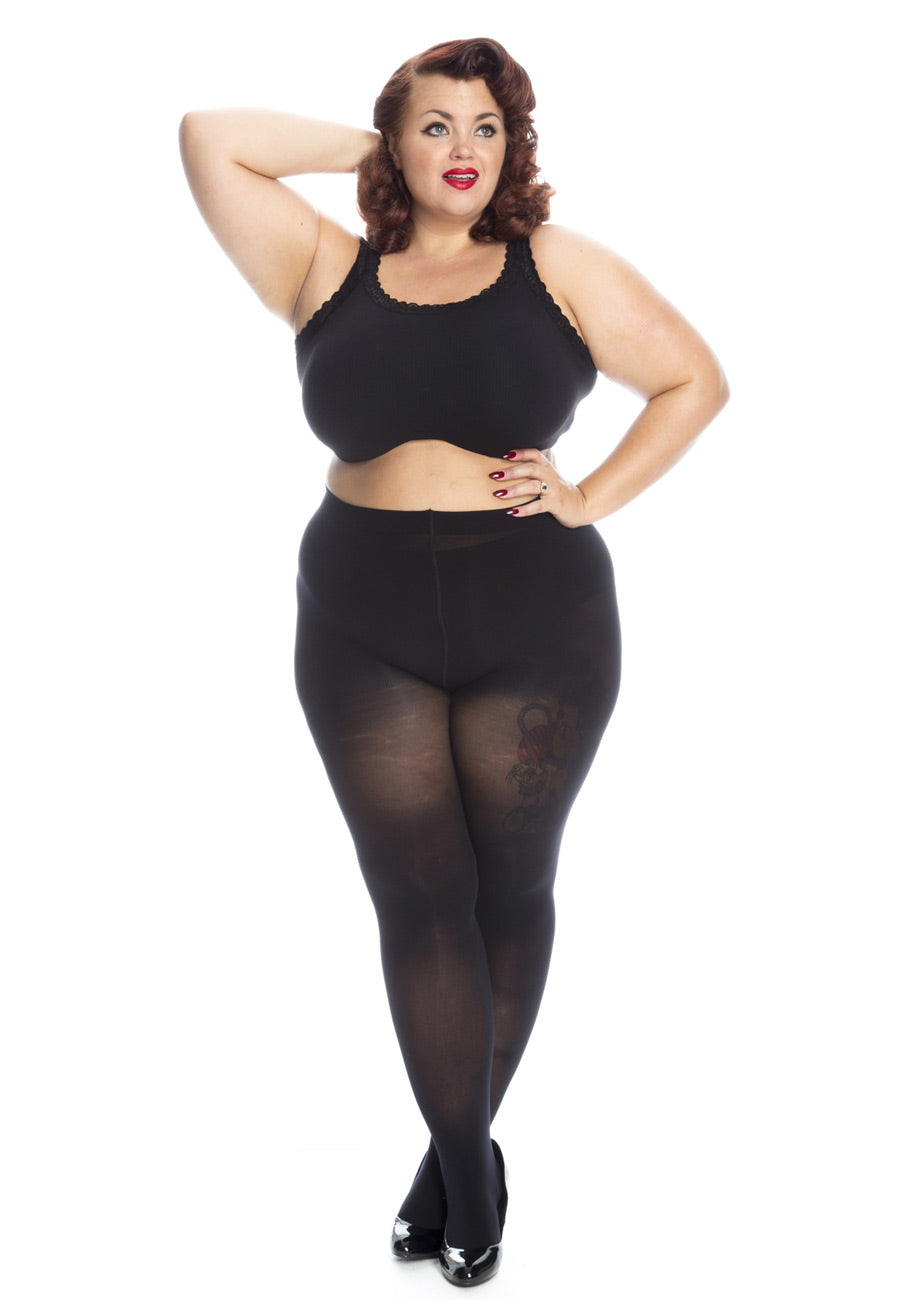 Lot de 4 collants noirs grande taille