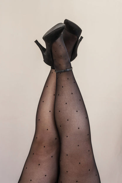 Collant plumetis grande taille