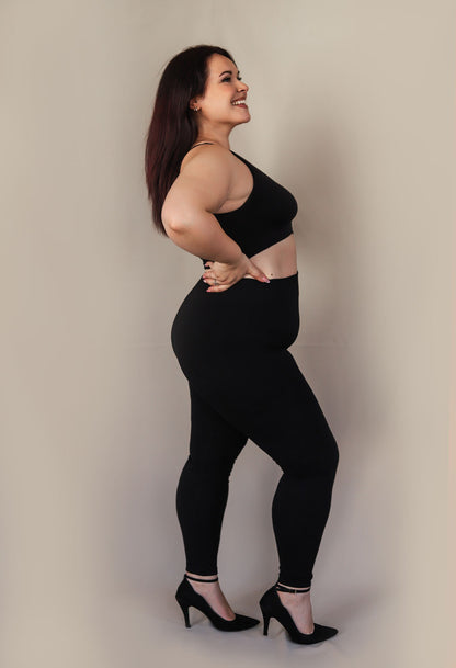Legging grande taille douceur côtelé