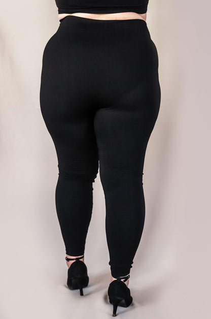 Legging grande taille douceur côtelé