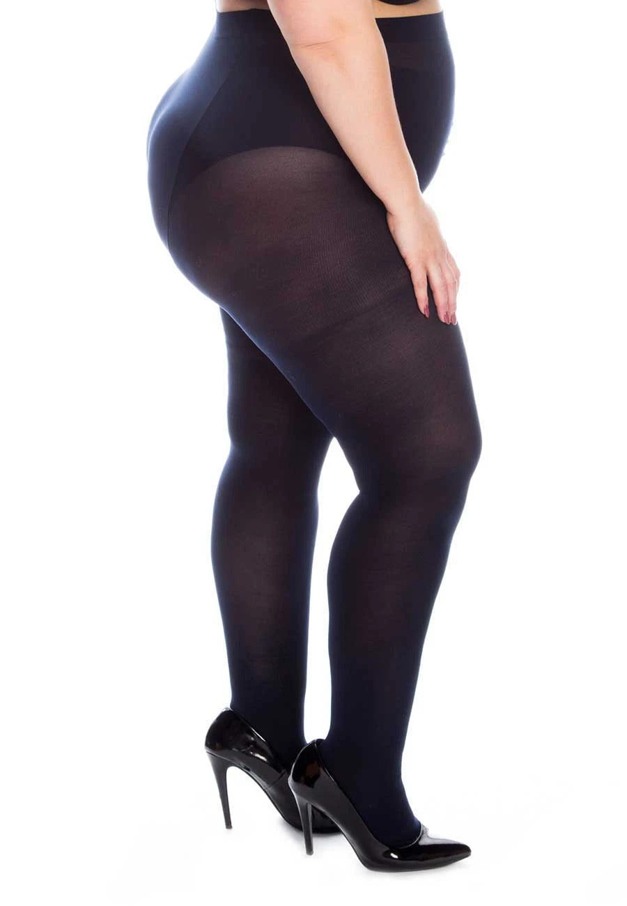 Collant semiopaque grande taille 50 deniers (noir)